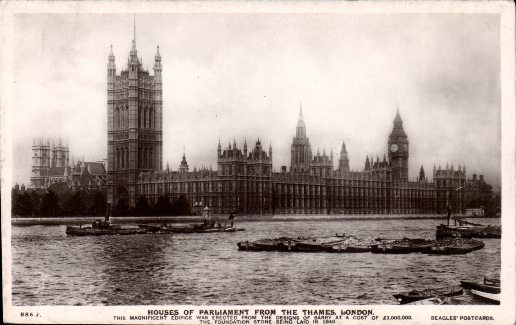 England - England - London - London Houses off Parliment from the Thames - CPA