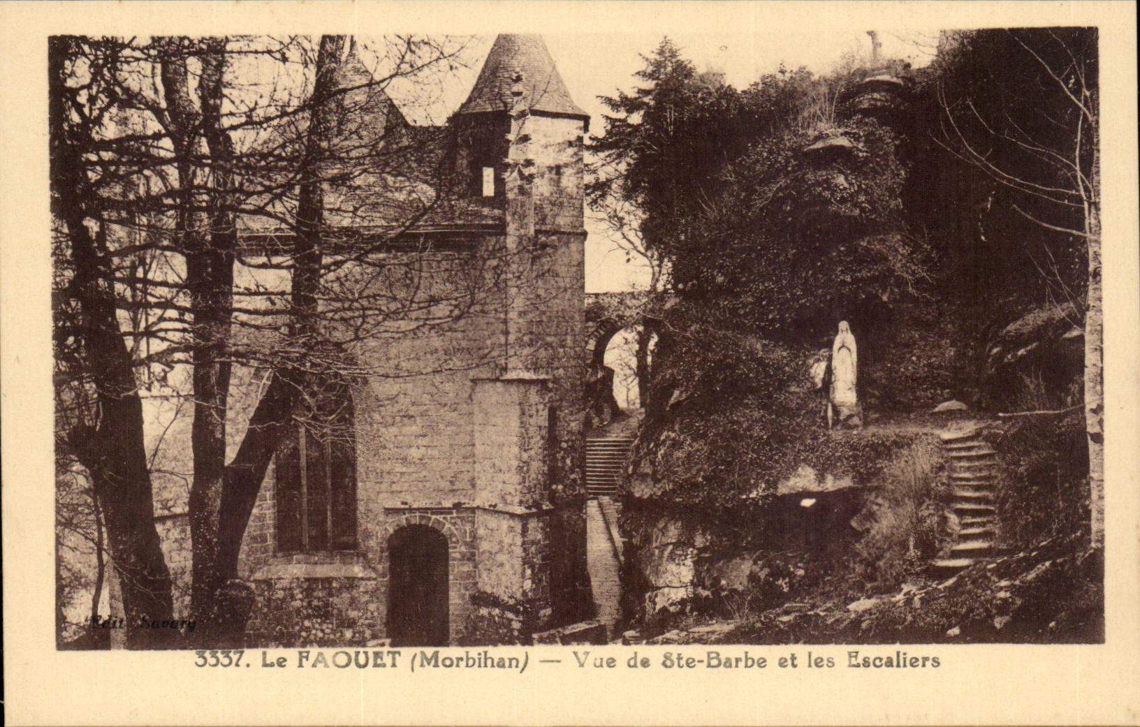 Faouet CPA Vued E co Beard and the staircases