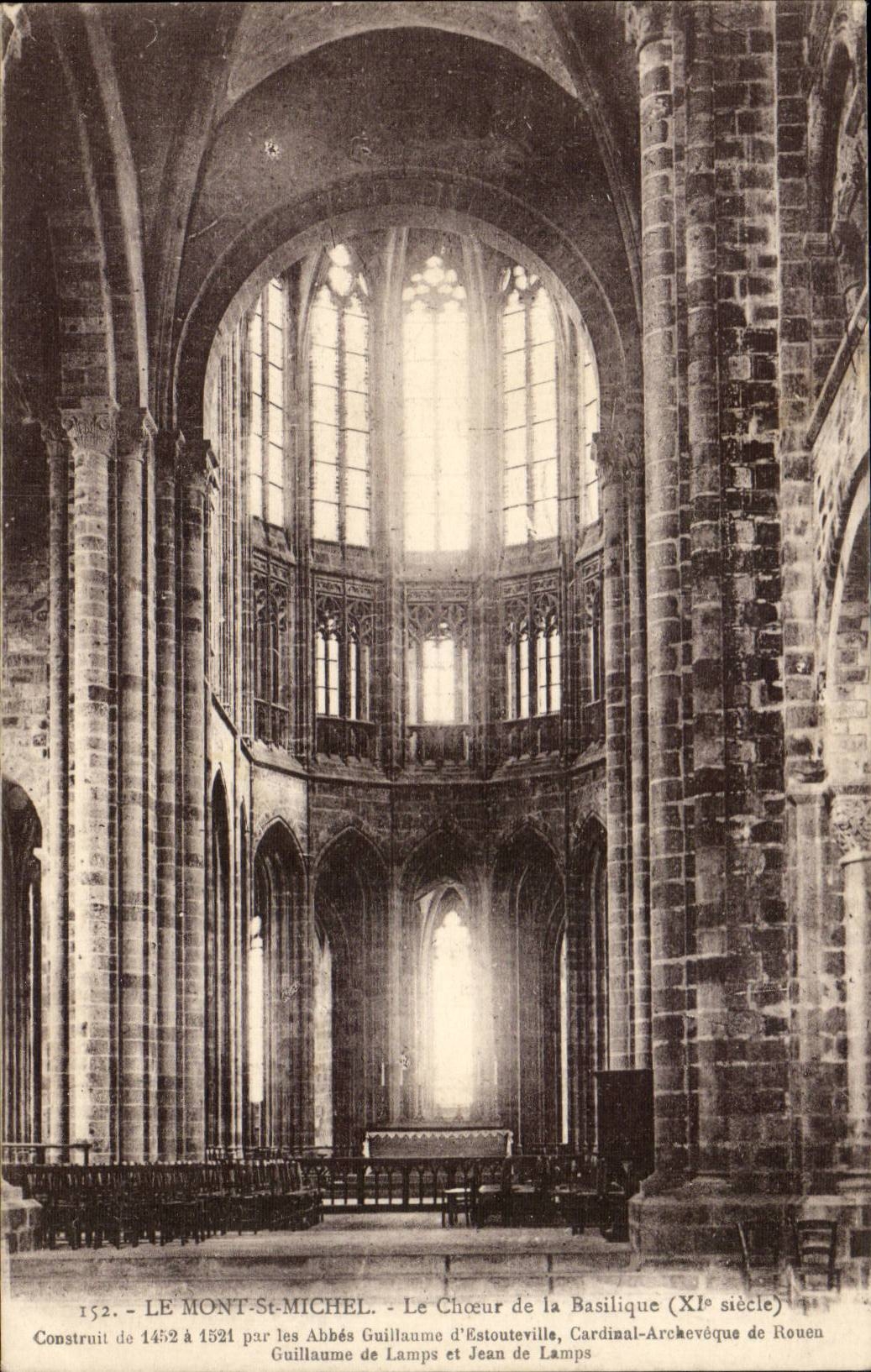 Mont Saint Michel CPA chorus of the basilica