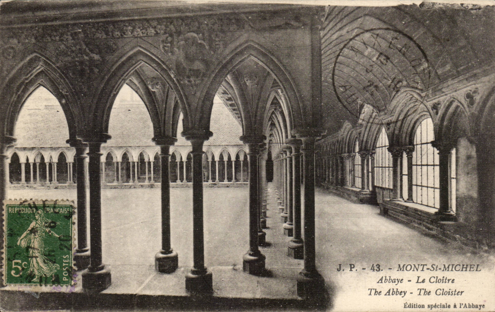 Mont Saint Michel CPA Abbey the cloister