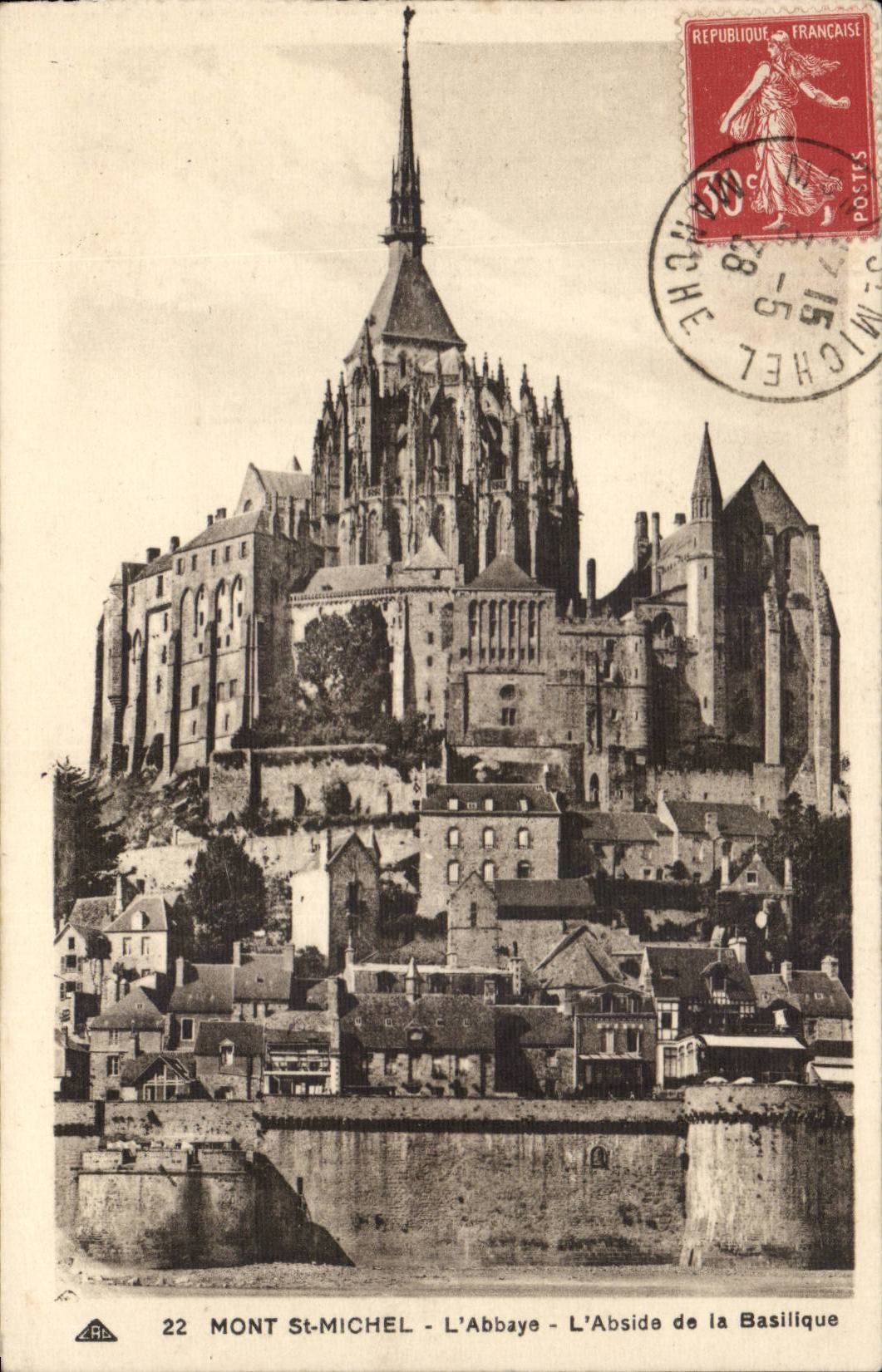 Mont Saint Michel CPA Abbey of the basilica