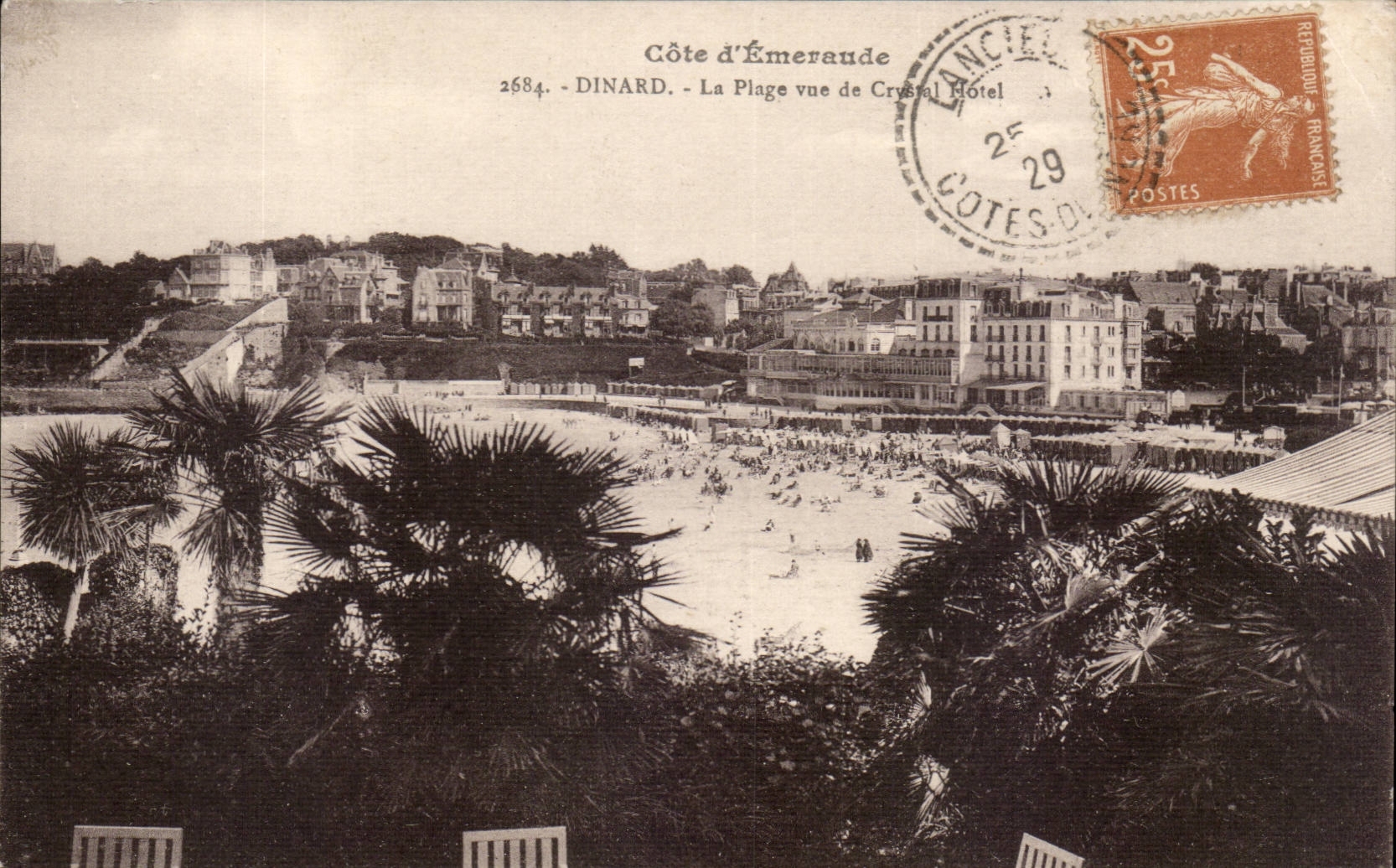 Dinard CPA the beach seen of Hook Hotel