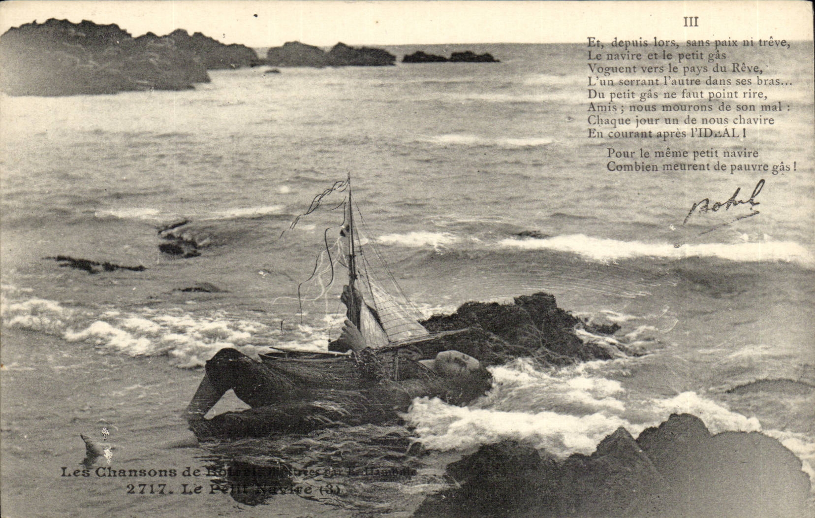 CPA songs of Botrel the small ship