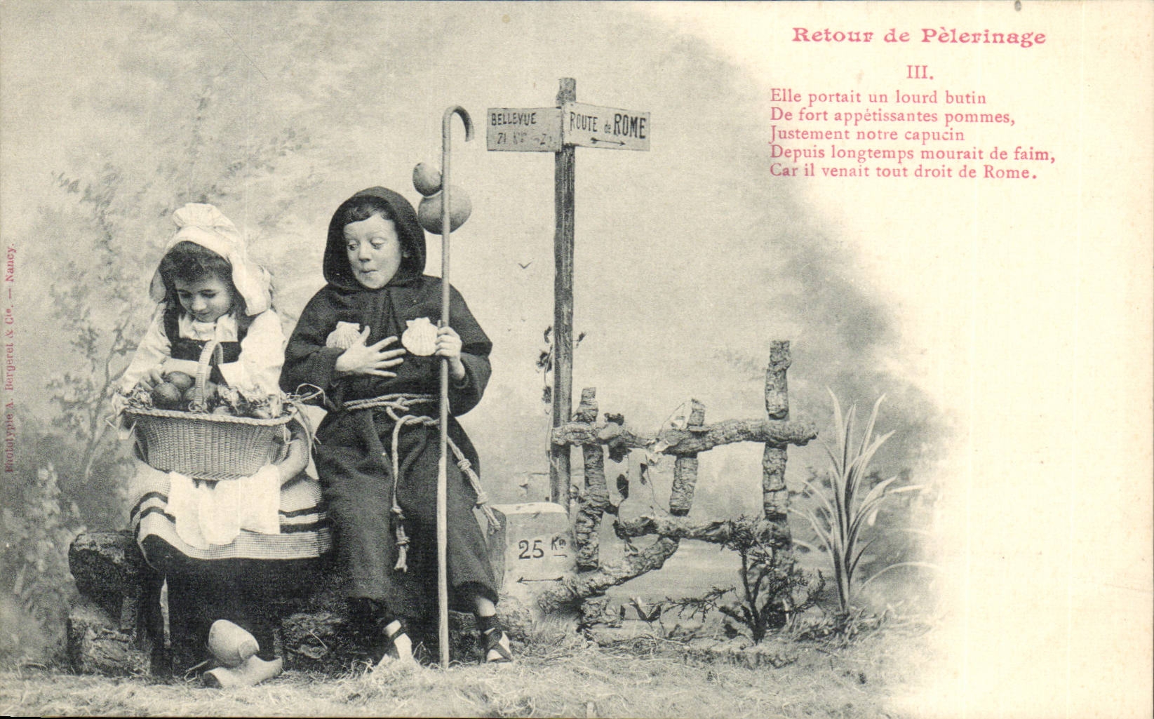 CPA Ruckkehr der Pilgerfahrt Kinder Belleveu Strasse von Rom