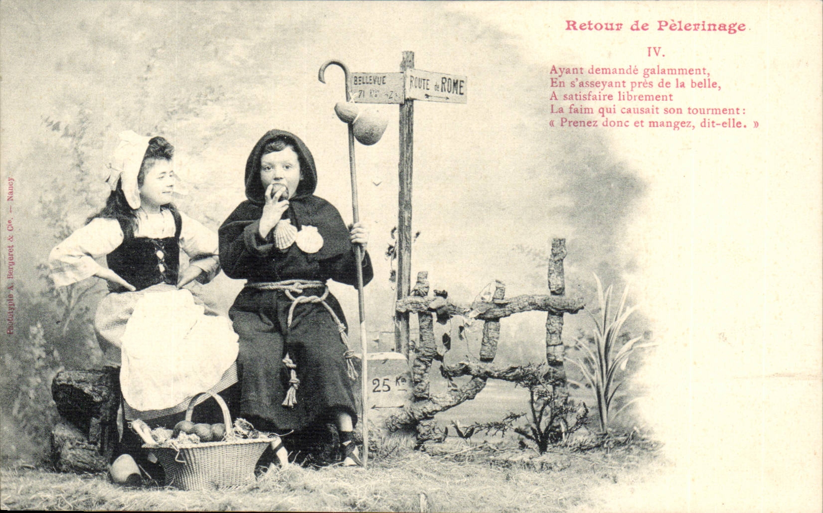 CPA Ruckkehr der Pilgerfahrt Kinder Belleveu Strasse von Rom