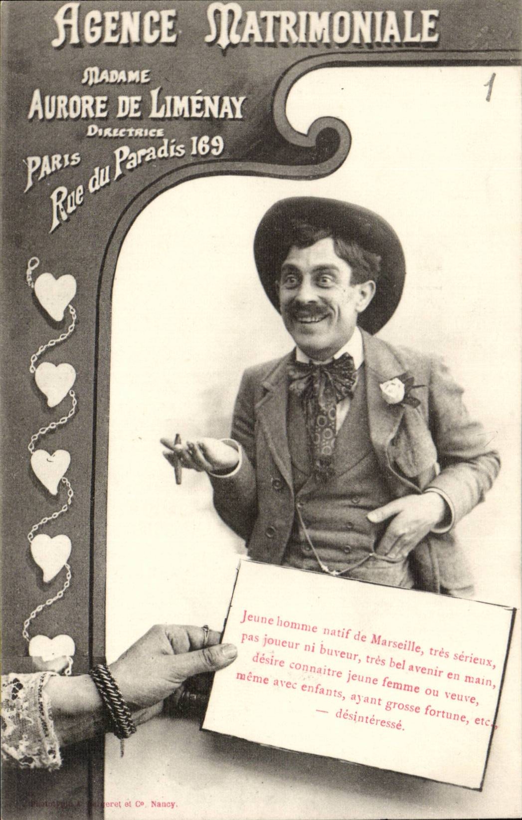 CPA ordnet eheliche Mrs Aurore der Limenay Rue des Paradieses 169 TOP (der Cartomancy Clairvoyance der Diagrammwahrscheinlichkeit sieht) TOP