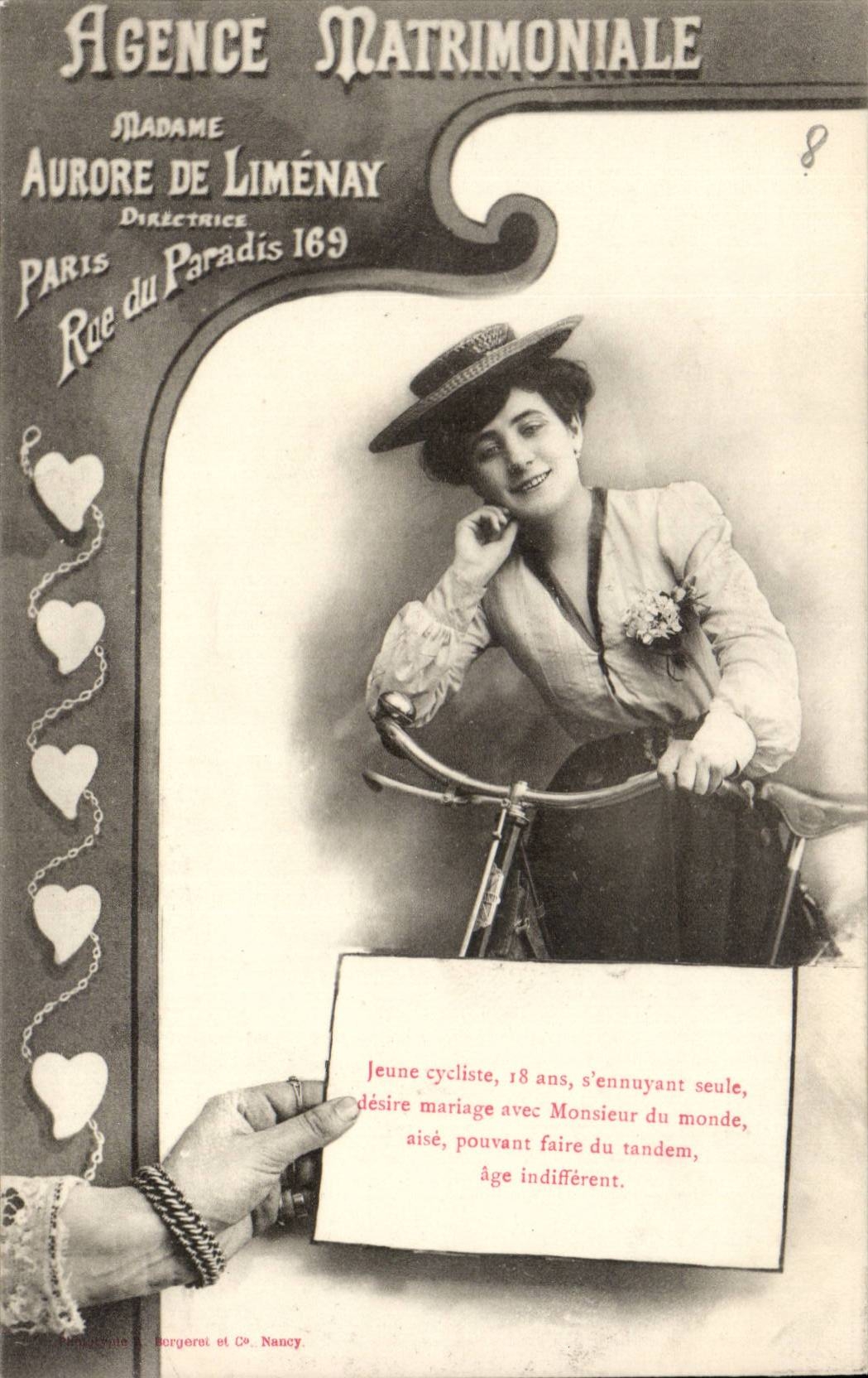 CPA ordnet eheliche Mrs Aurore der Limenay Rue des Paradieses 169 TOP (der Cartomancy Clairvoyance der Diagrammwahrscheinlichkeit sieht) TOP