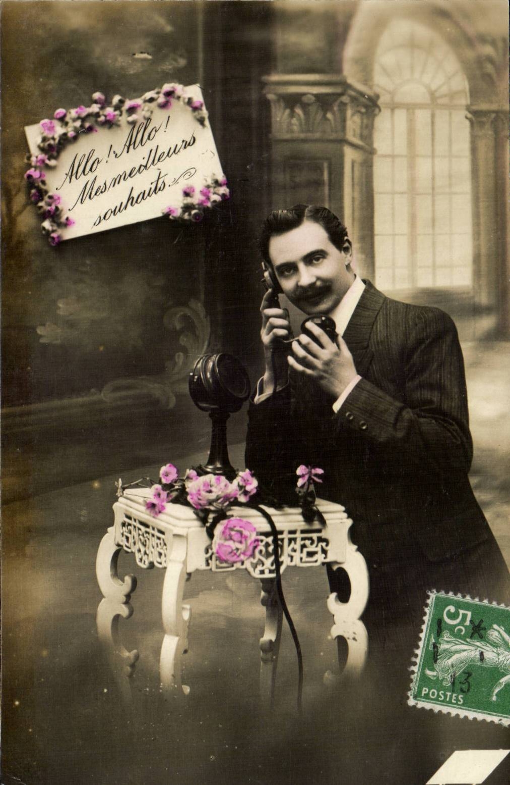 CPA Fantasy Man My best wishes Hello Hello (telephone)