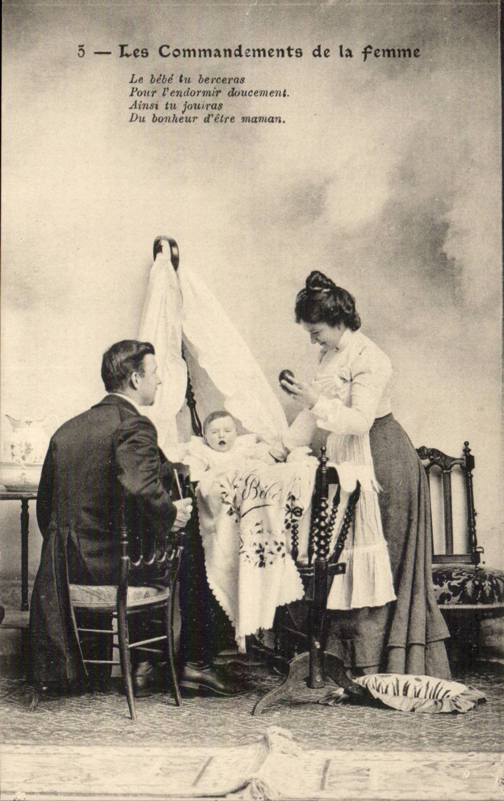 CPA Couple Fantaisie Les commandements de la femme