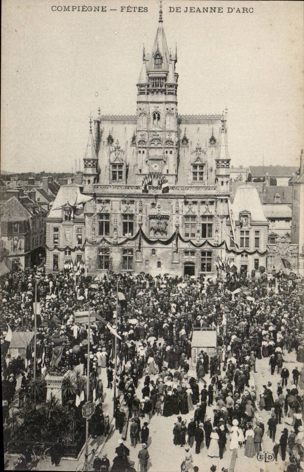 CPA Compiegne Festivals von Jeanne des Bogens (1909)
