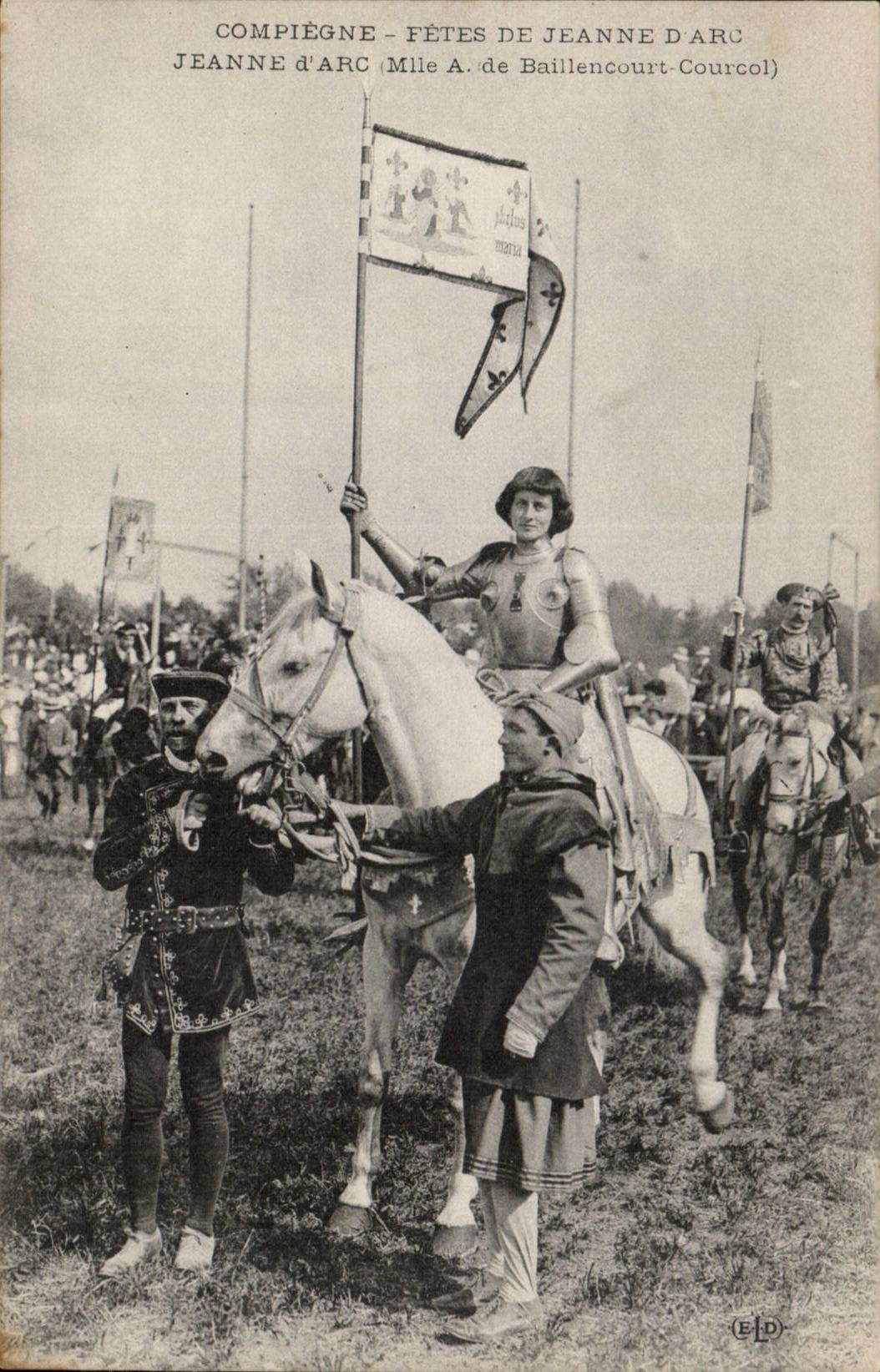 CPA Compiegne Festivals von Jeanne des Bogens (1909) (Fraulein de Baillencourt Courcol)