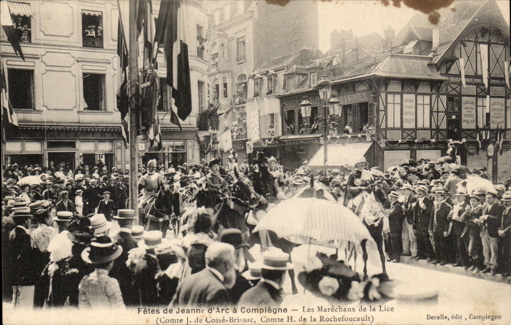 CPA Compiegne Festivals von Jeanne der Bogenmarschalle der Schnur (Zahlimpuls de Cosse Brissac H von Rochefoucault)