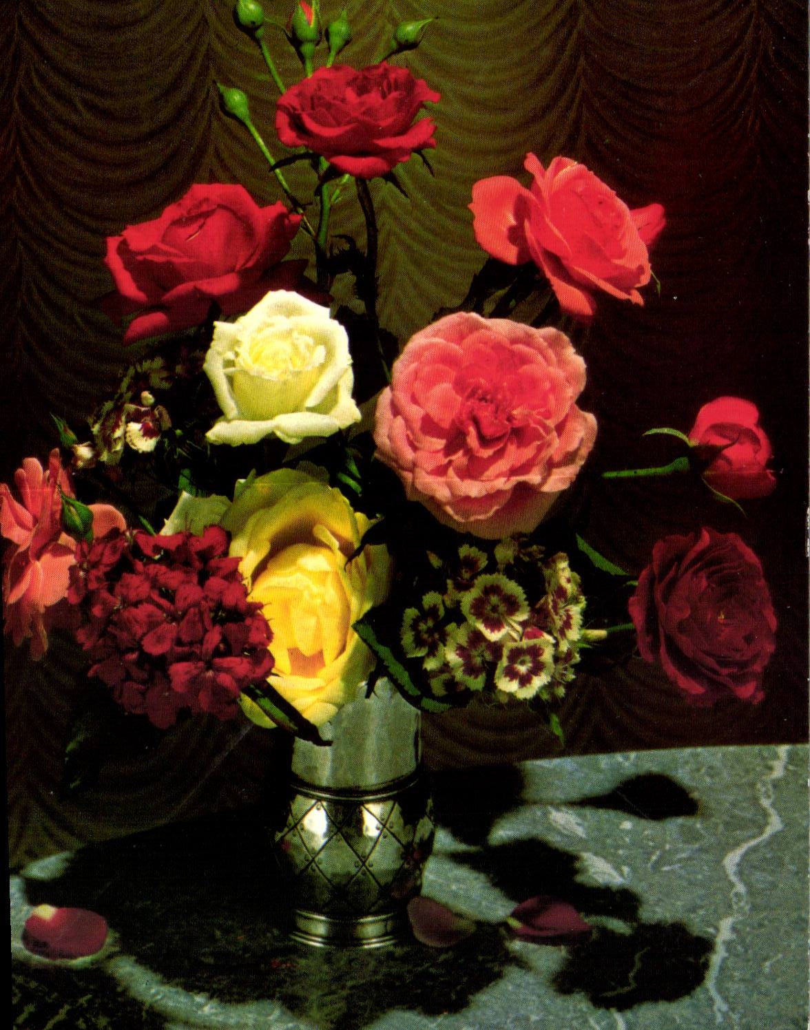 MODERNE KARTE Phantasie bluht Rosen