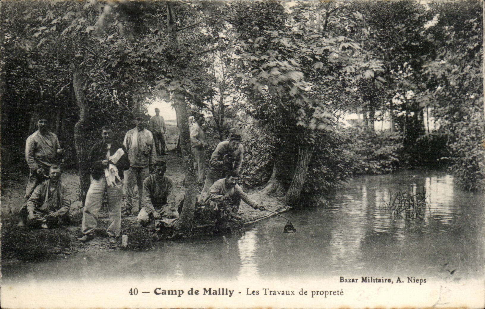 Militaria Camp of Mailly CPA work of cleanliness