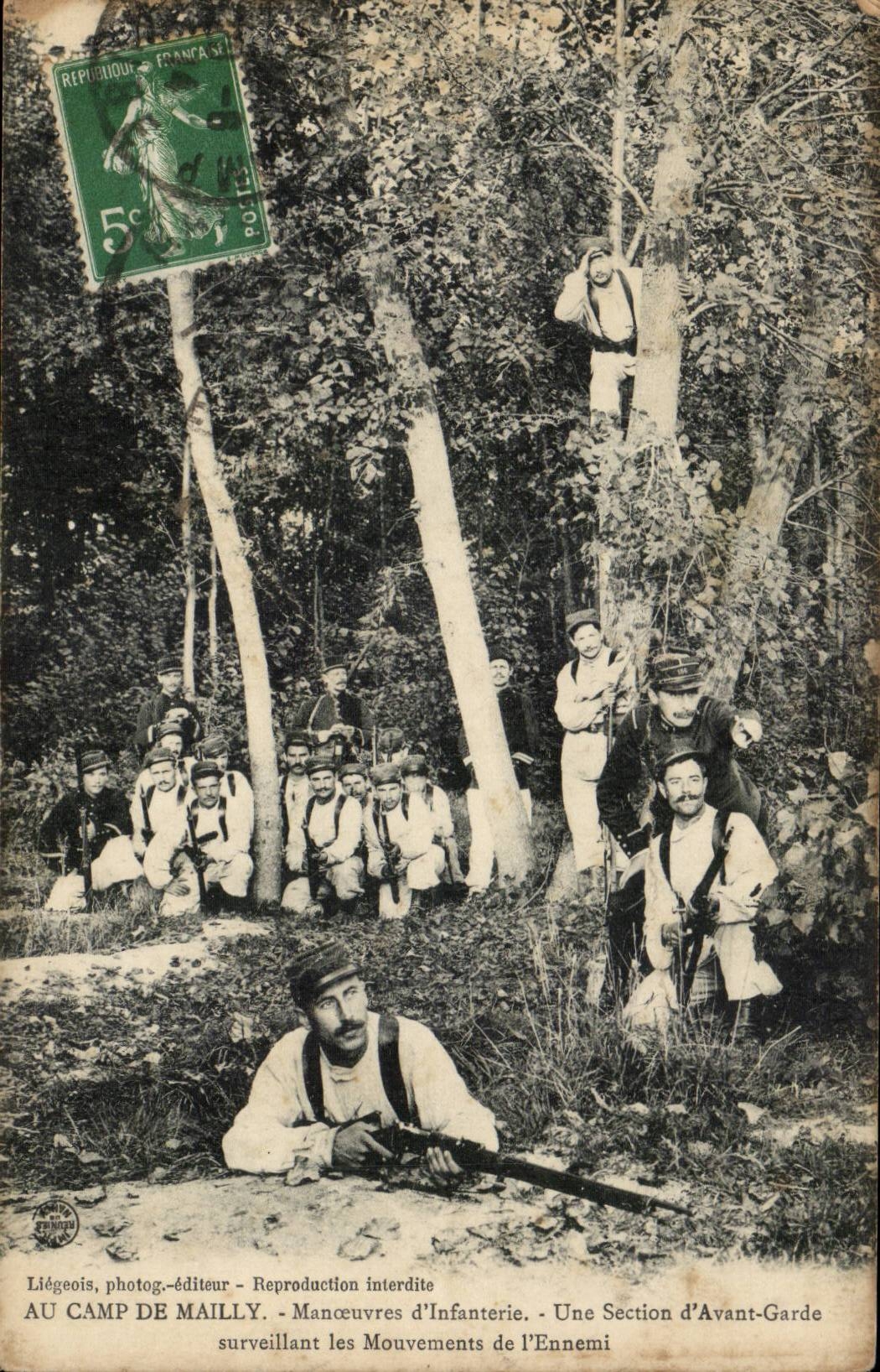 Militaria Lager Mailly CPA der Betriebe der Infanterie ein Abschnitt vor des Schutzes der die Bewegungen des Feindes uberwacht