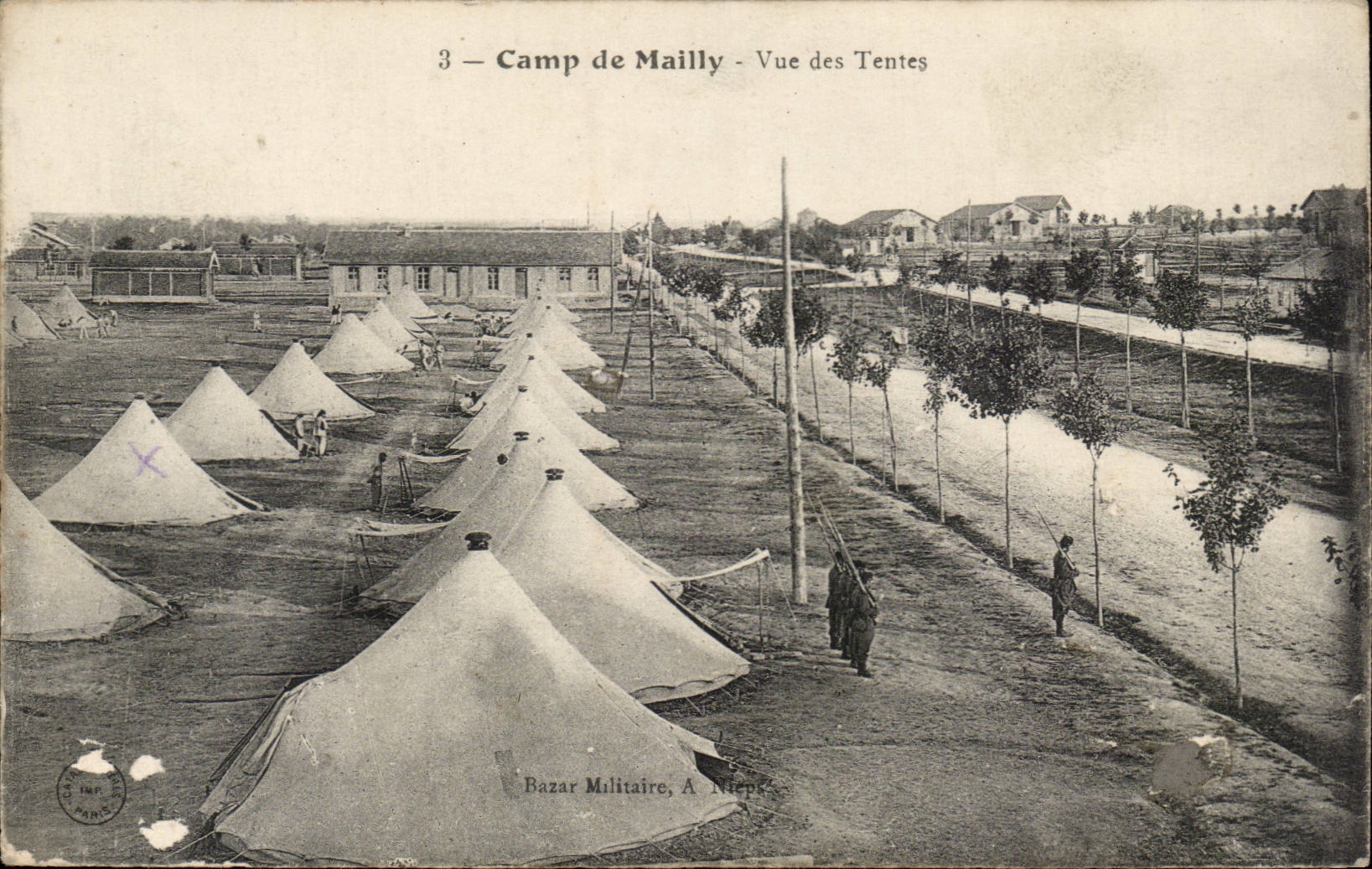 Militaria Camp of Mailly CPA Seen of the tents