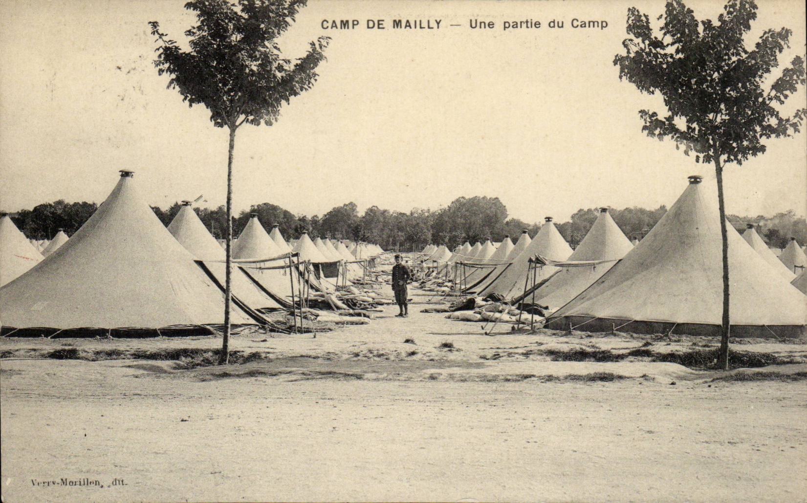 Militaria Camp of Mailly CPA part of the camp