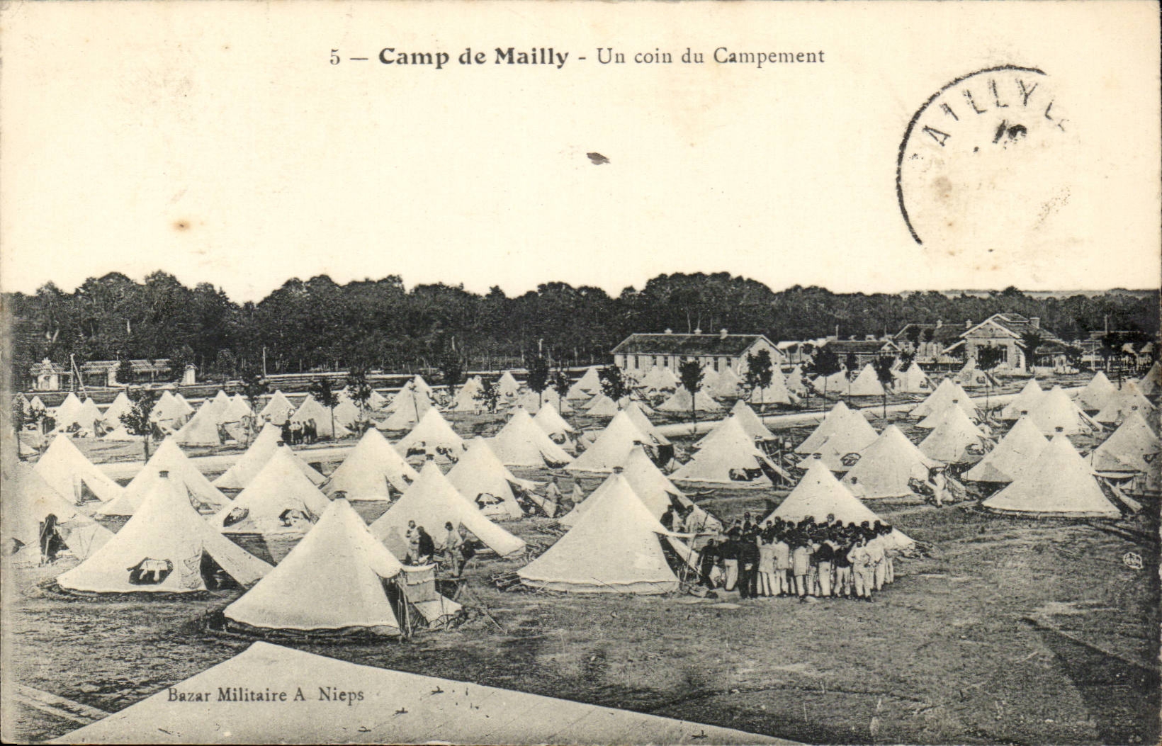 Militaria Camp of Mailly CPA a corner of the camping