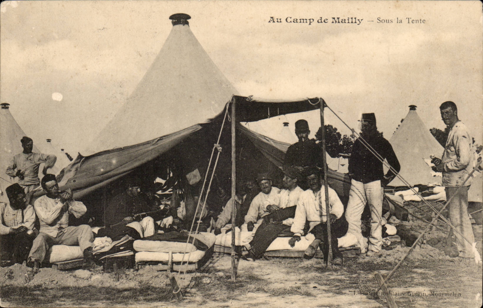 Militaria Camp of Mailly CPA Under the tent