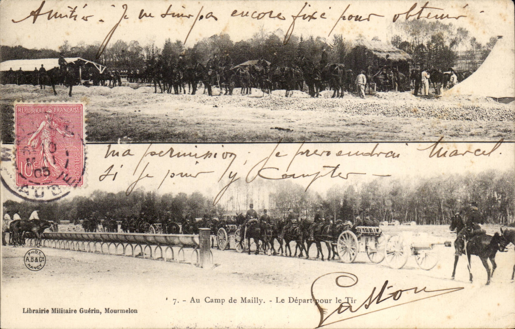 Militaria Camp of Mailly CPA the departure for the shooting