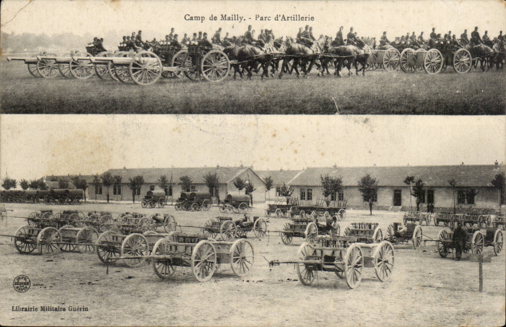 Militaria Camp of Mailly CPA Park of artillery