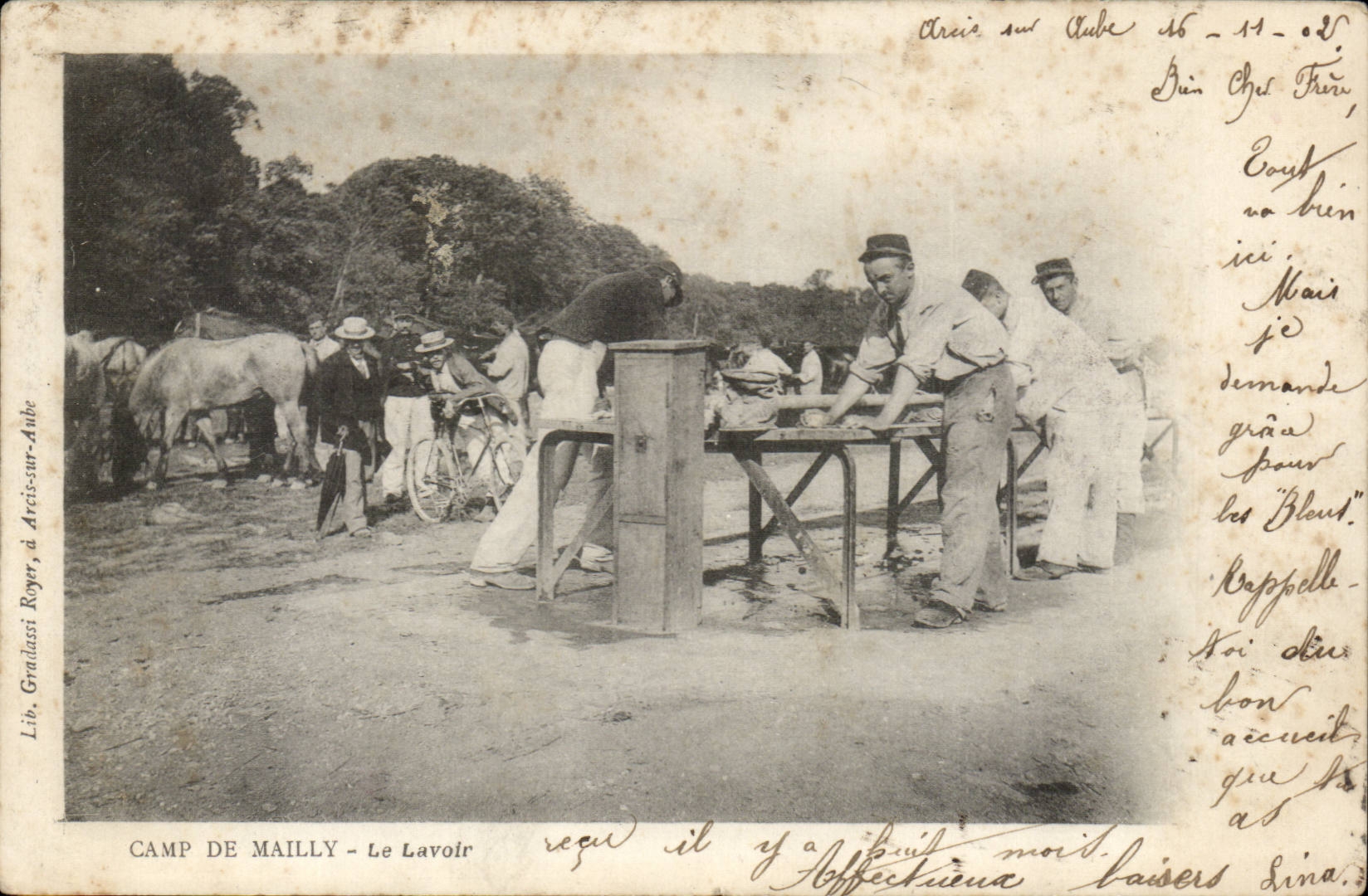 Militaria Camp of Mailly CPA the laundrette