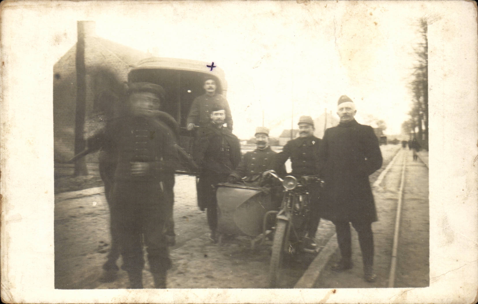 Militaria Camp of Mailly Real photo Side because Motocyclette has Julien Cresson Street St Antoine Troyes