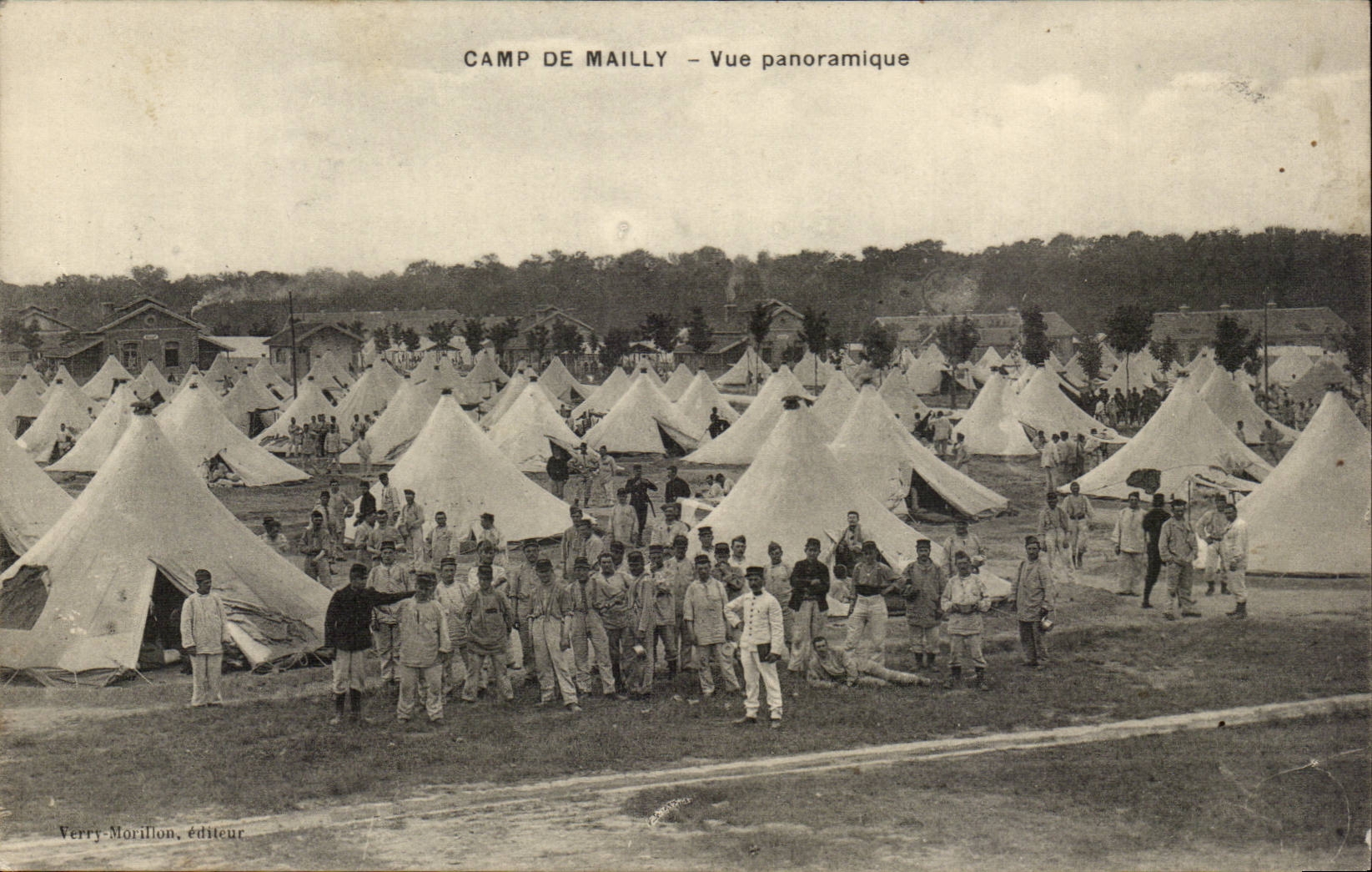 CPA Militaria Camp of Mailly Panoramic View