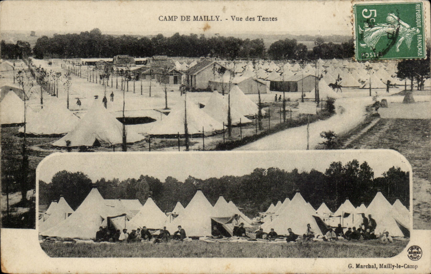 CPA Militaria Camp of Mailly Seen of the tents