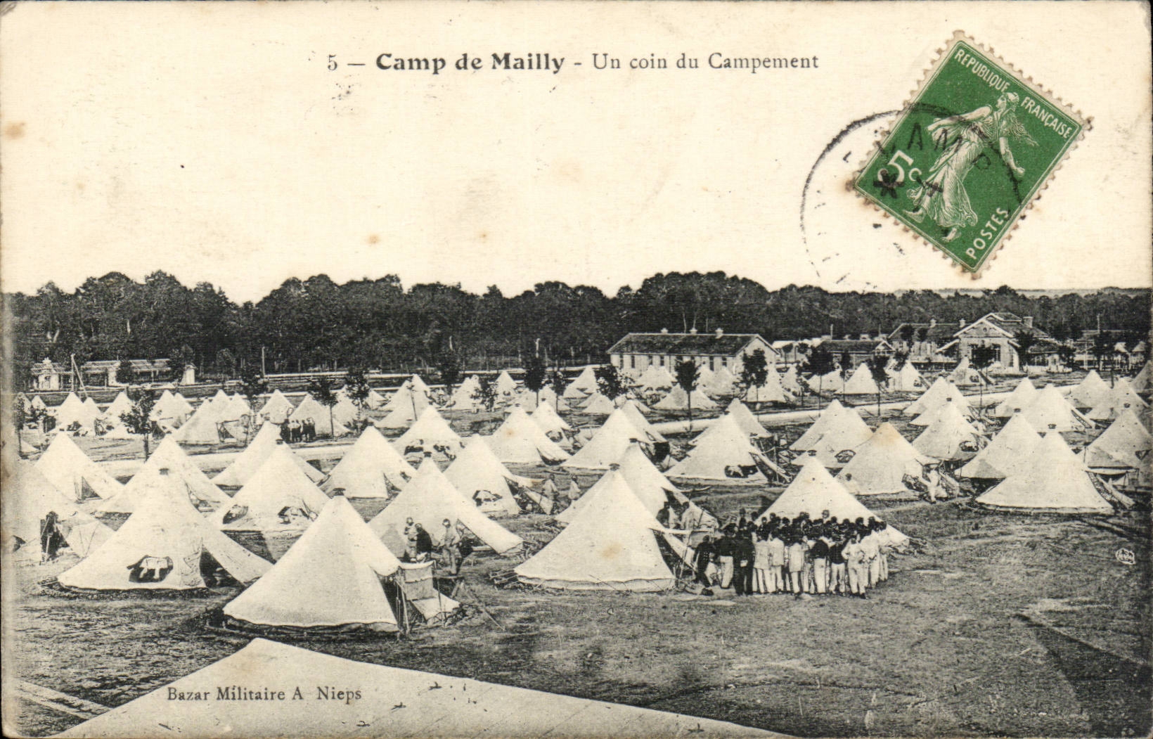 CPA Militaria Camp of Mailly a corner of the camping