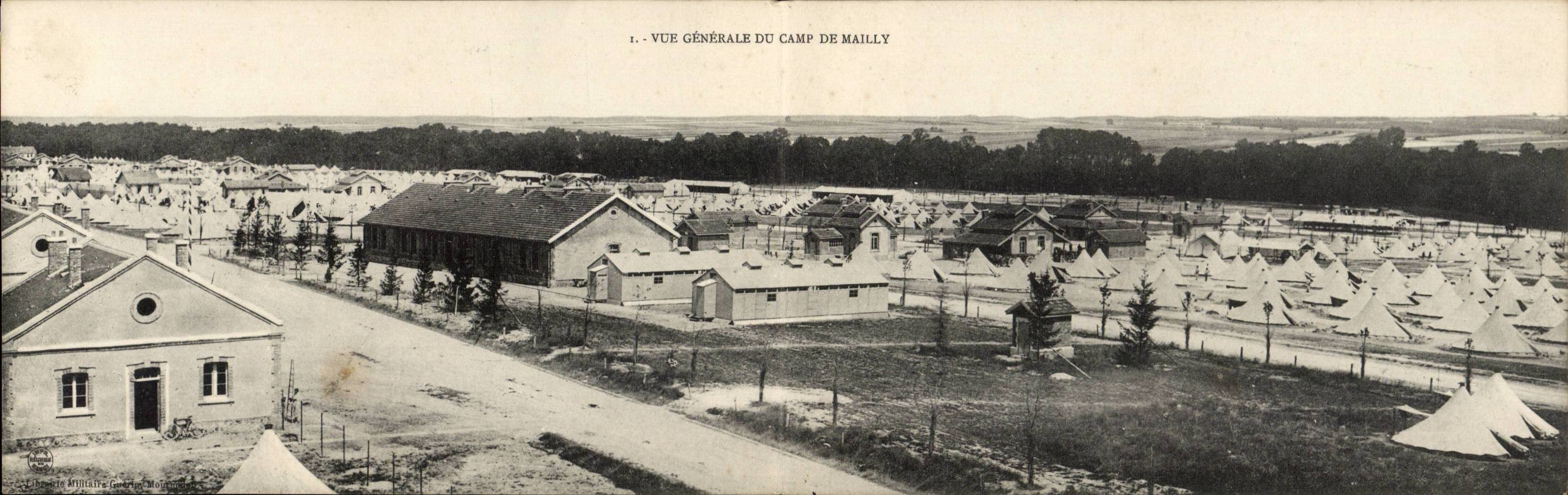CPA Militaria Camp of Mailly Two Part Card View