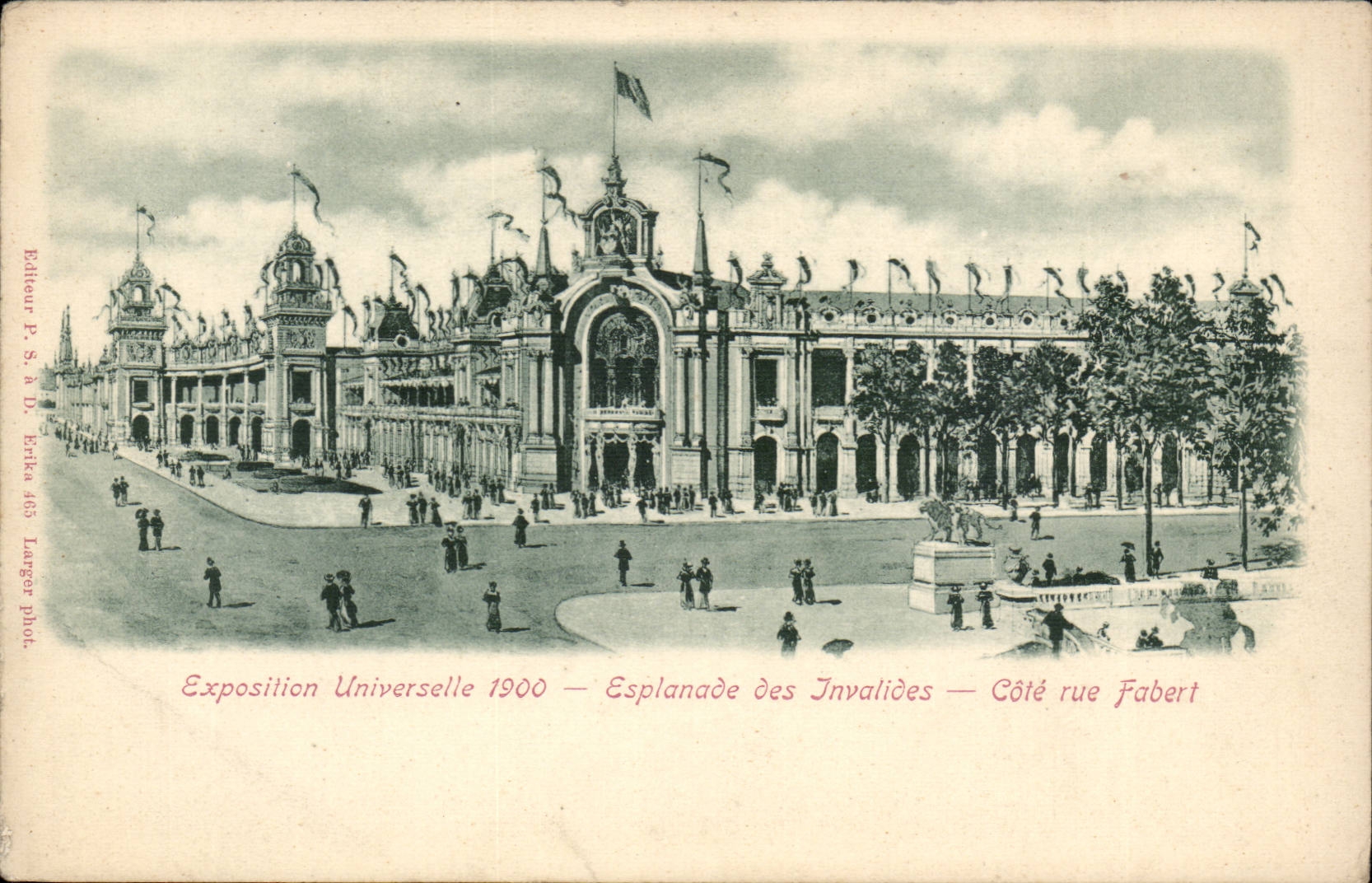 CPA Paris Exposition universelle de 1900 Esplanade des Invalides Cote rue Fabert
