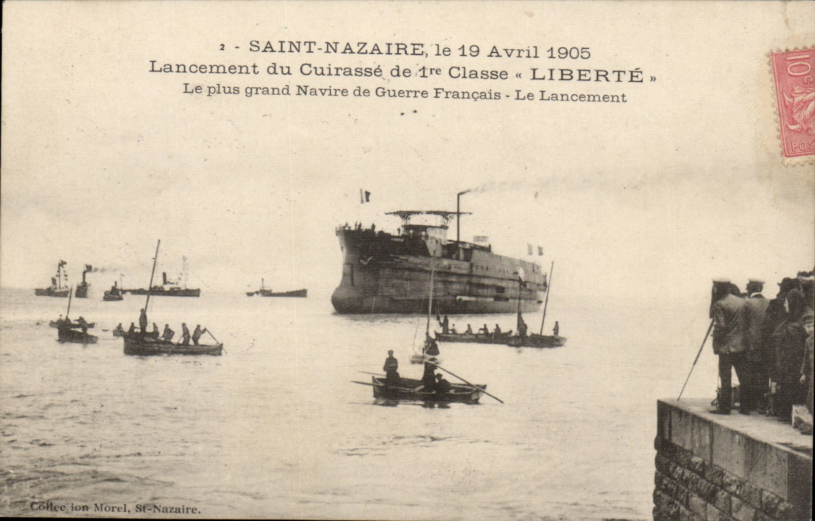 Saint Nazaire on April 19th 1905 Launching of the armor of 1st class Freedom launching