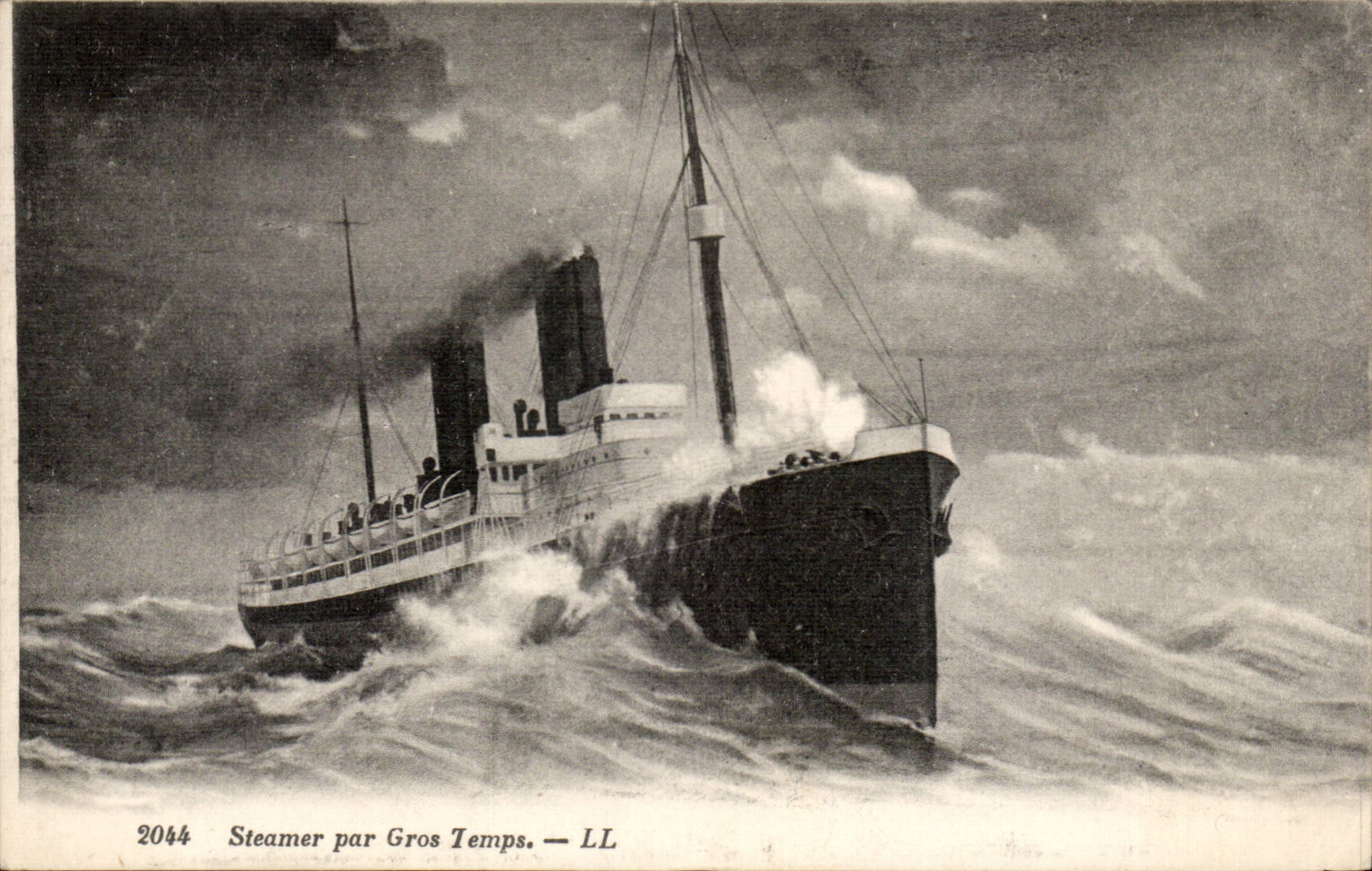 CPA Boat Boat Steamer by heavy weather