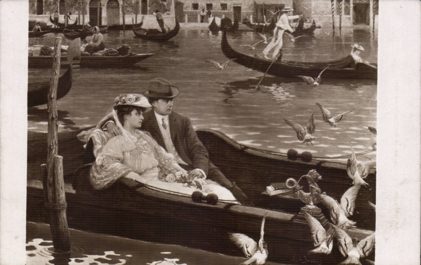 CPA Fantaisie SAlons de Paris Leonce de Joncieres Dans le sillage de Musset