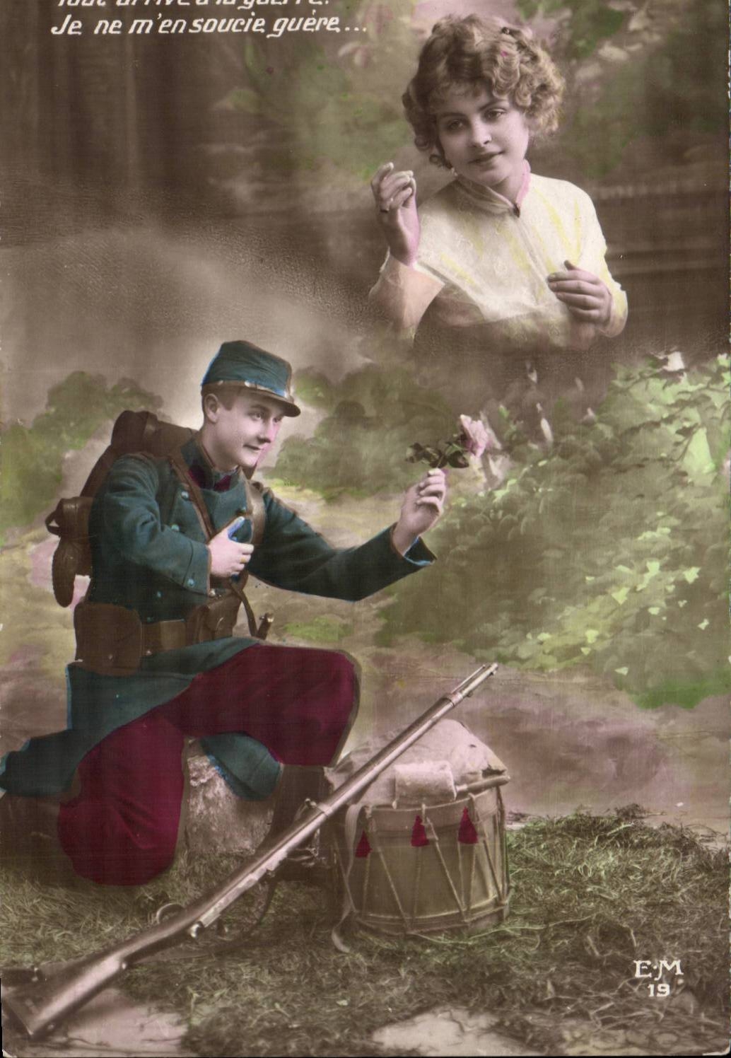 CPA Fantasy Militaria Patriotique Soldier All arrives at the war