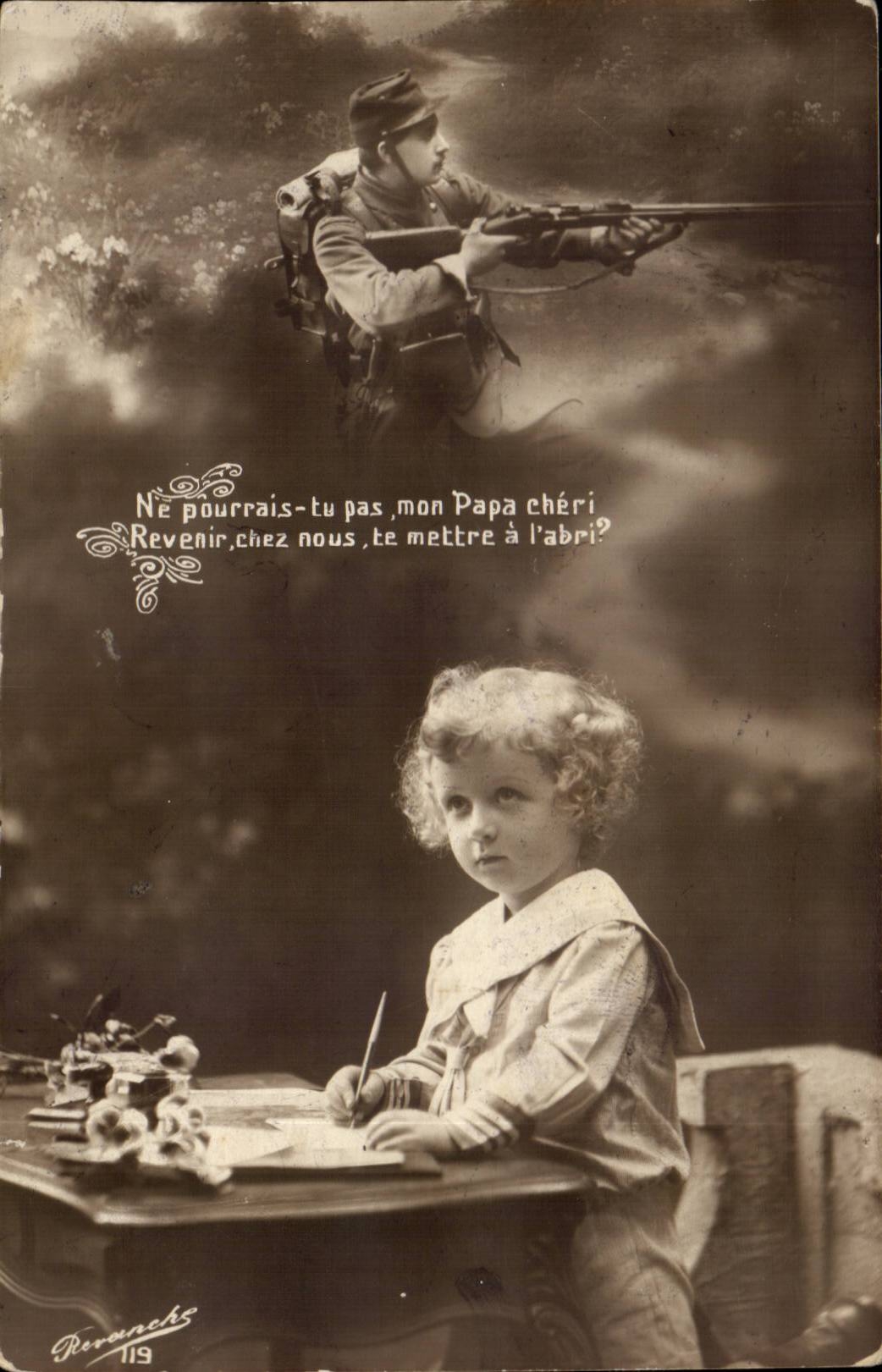 CPA Patriotic Militaria Fantasy Soldier Child Child