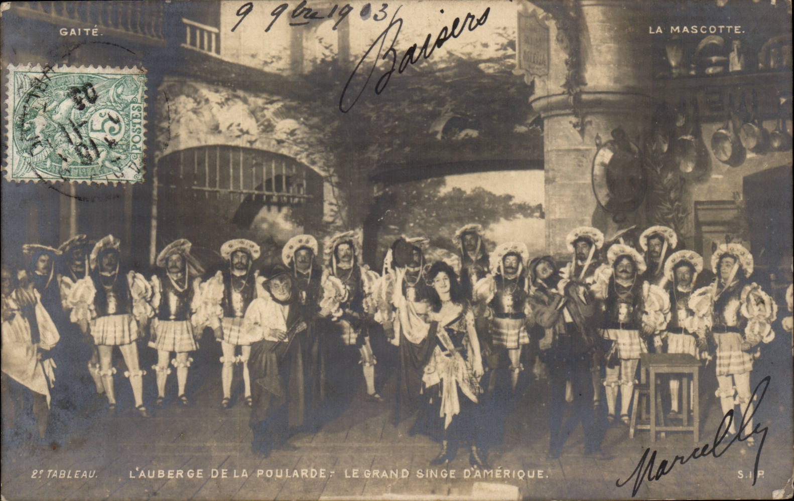 The Inn of the Poulard one - the Large Monkey Of America - CPA