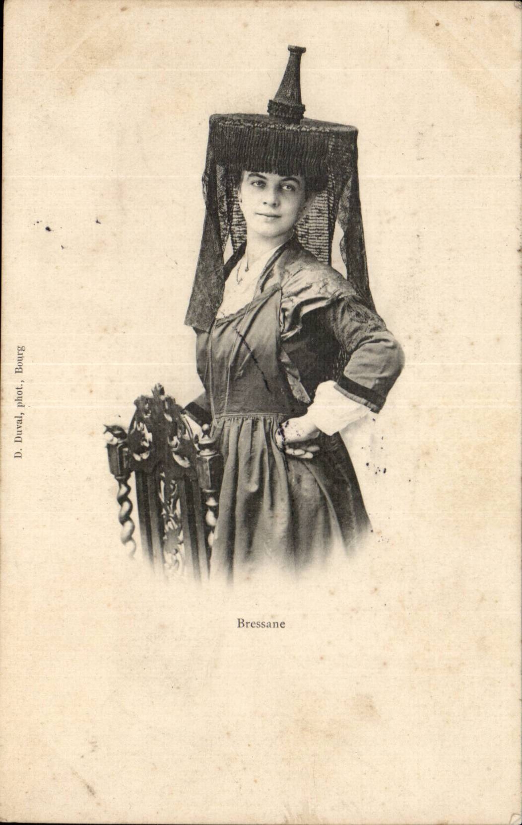 Folklore - Bressane - Woman - Costume - CPA