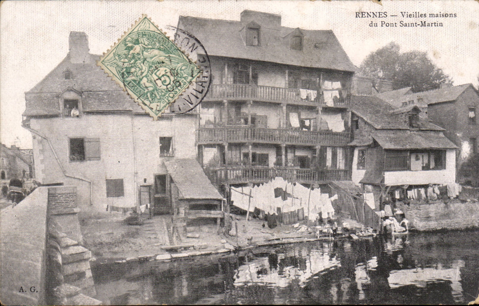 Rennes CPA Vieilles maisons du Pont Saint Martin