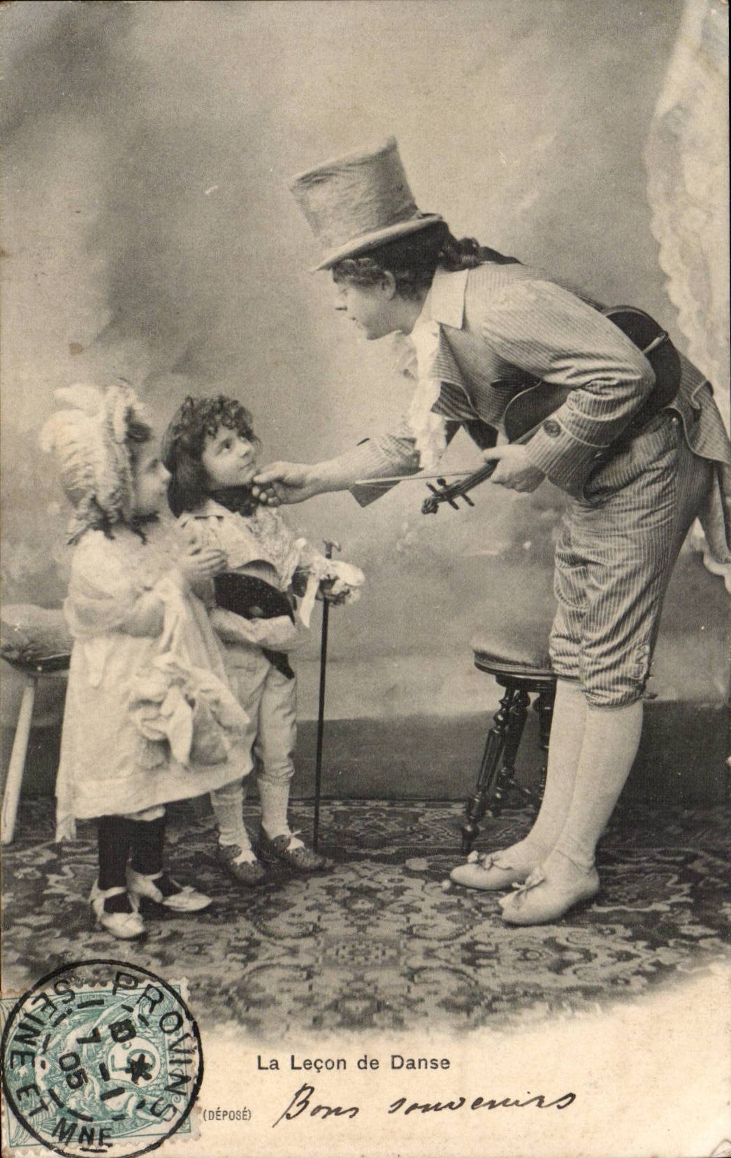 CPA Phantasie-Kind die Lektion des Tanzes