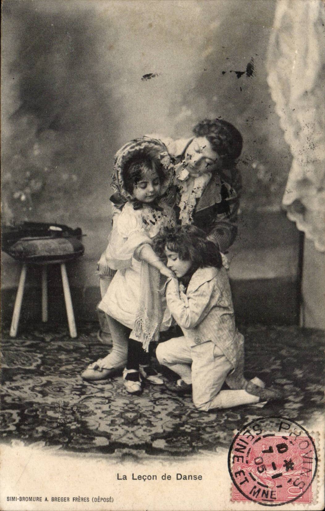 CPA Phantasie-Kind die Lektion des Tanzes