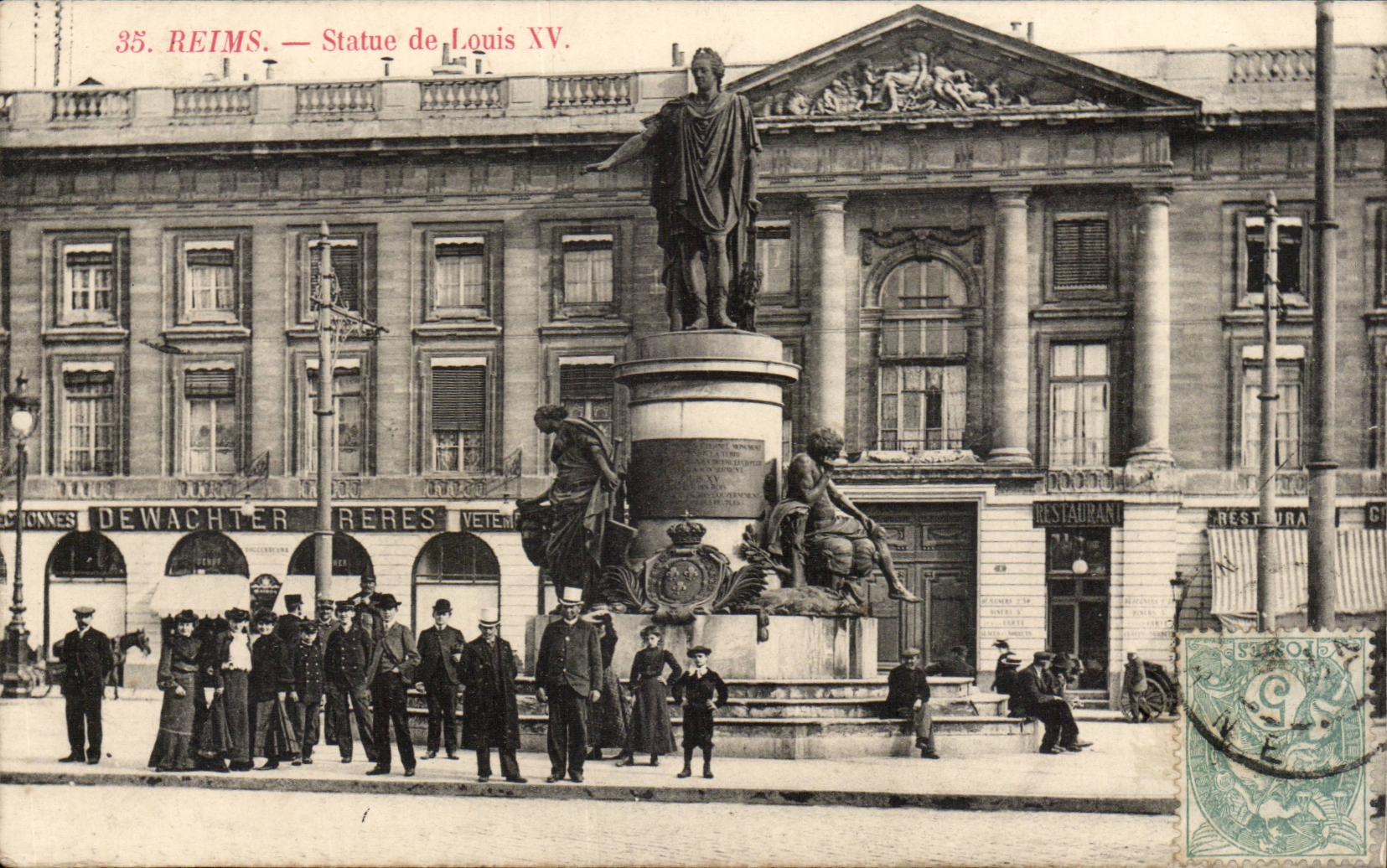 Reims - Statue of Louis XV - CPA