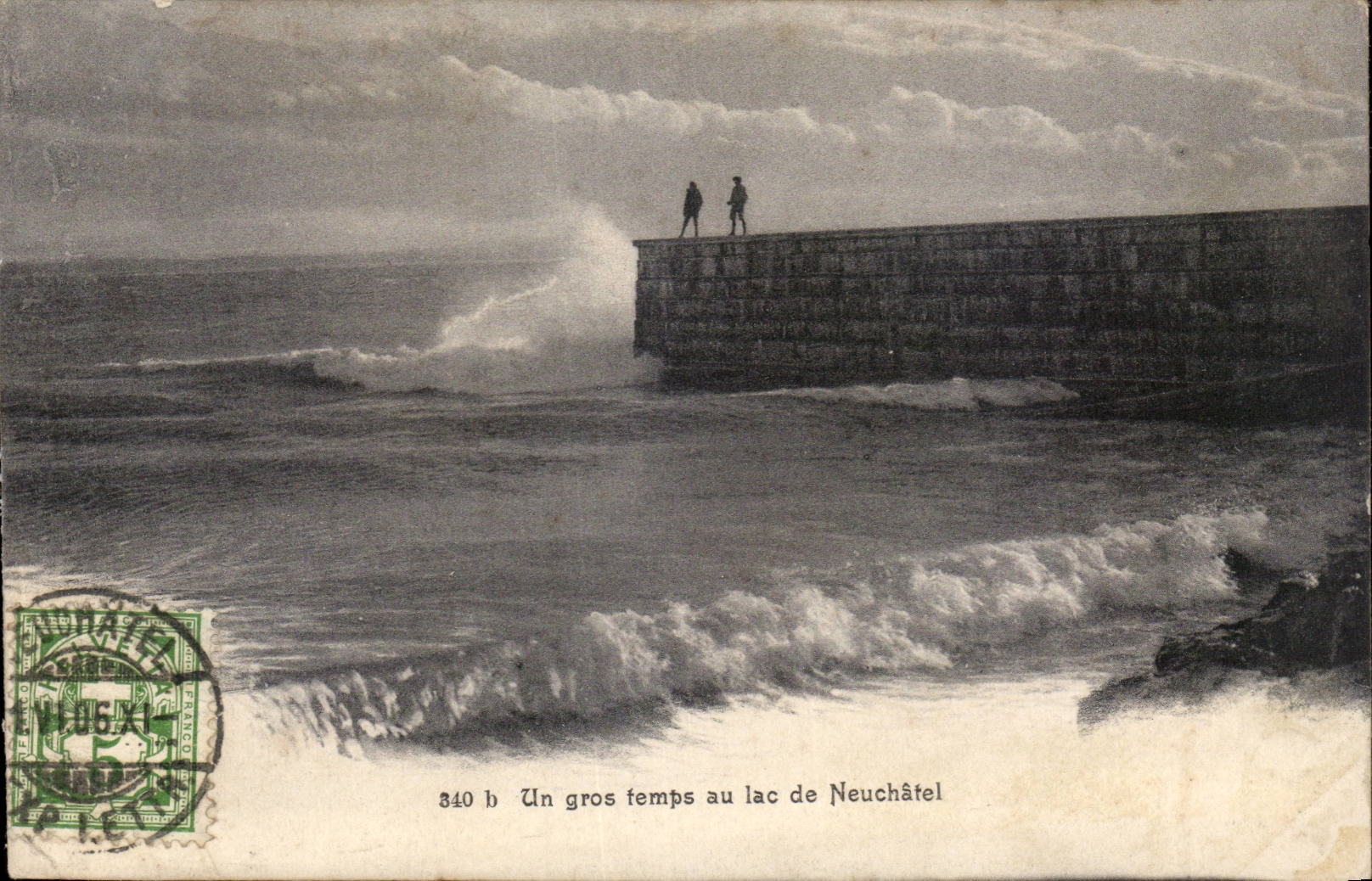 Switzerland - Schweiz - Neuchâtel - a heavy weather with the Neuchâtel Lake - CPA
