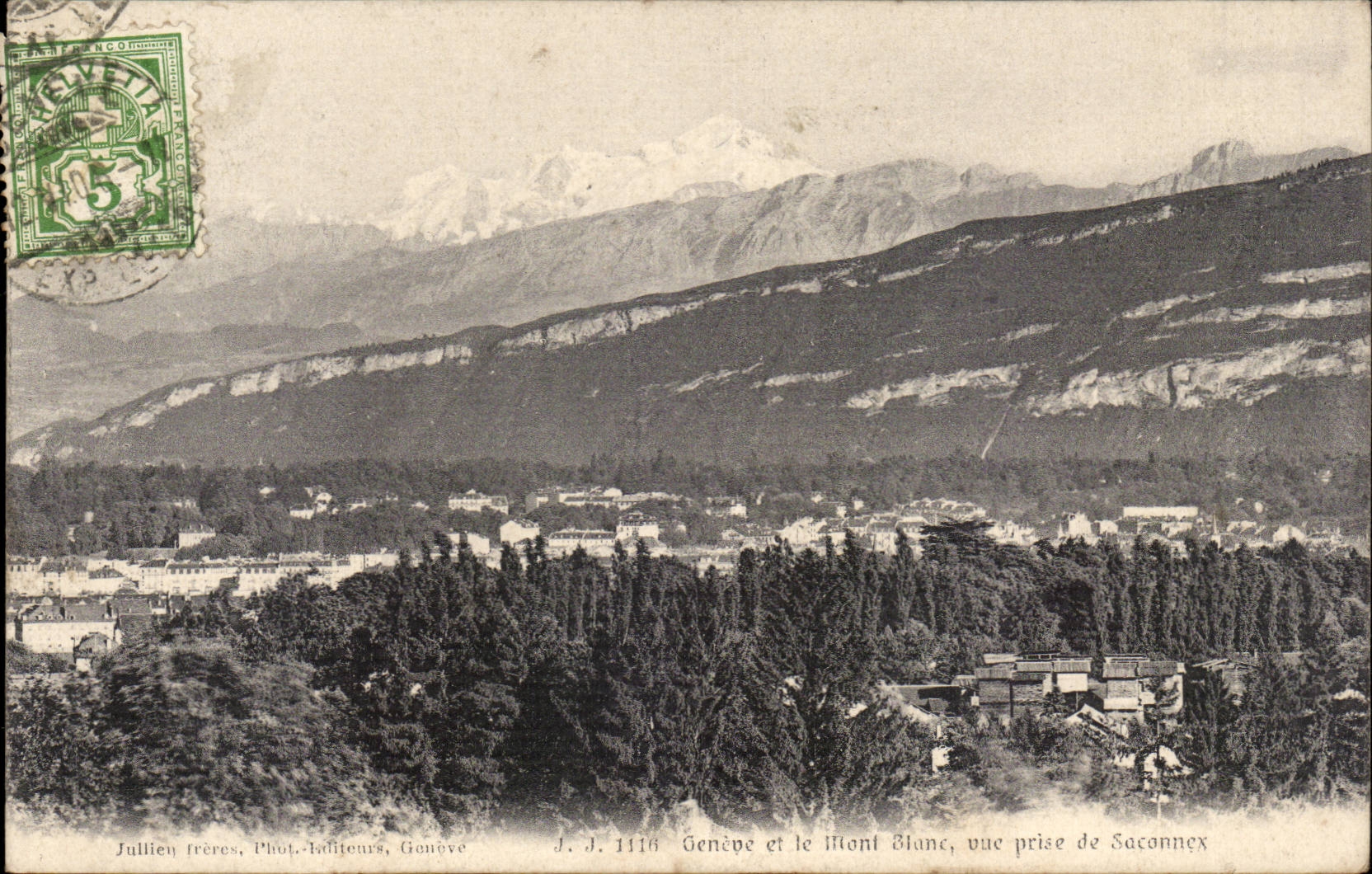 Switzerland - Geneva - and the Mount Blanc seen from of Saconnex - CPA