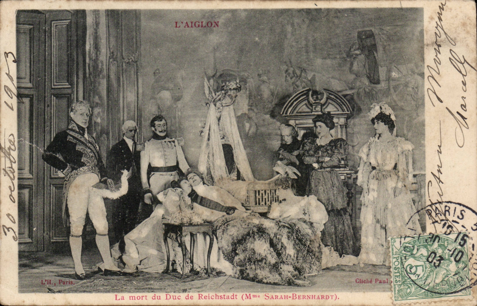 Spectacle - Theater - Paris - the Death of the Duke of Reichstadt Mrs Sarah Bernhardt - Gilbert Piercy - CPA