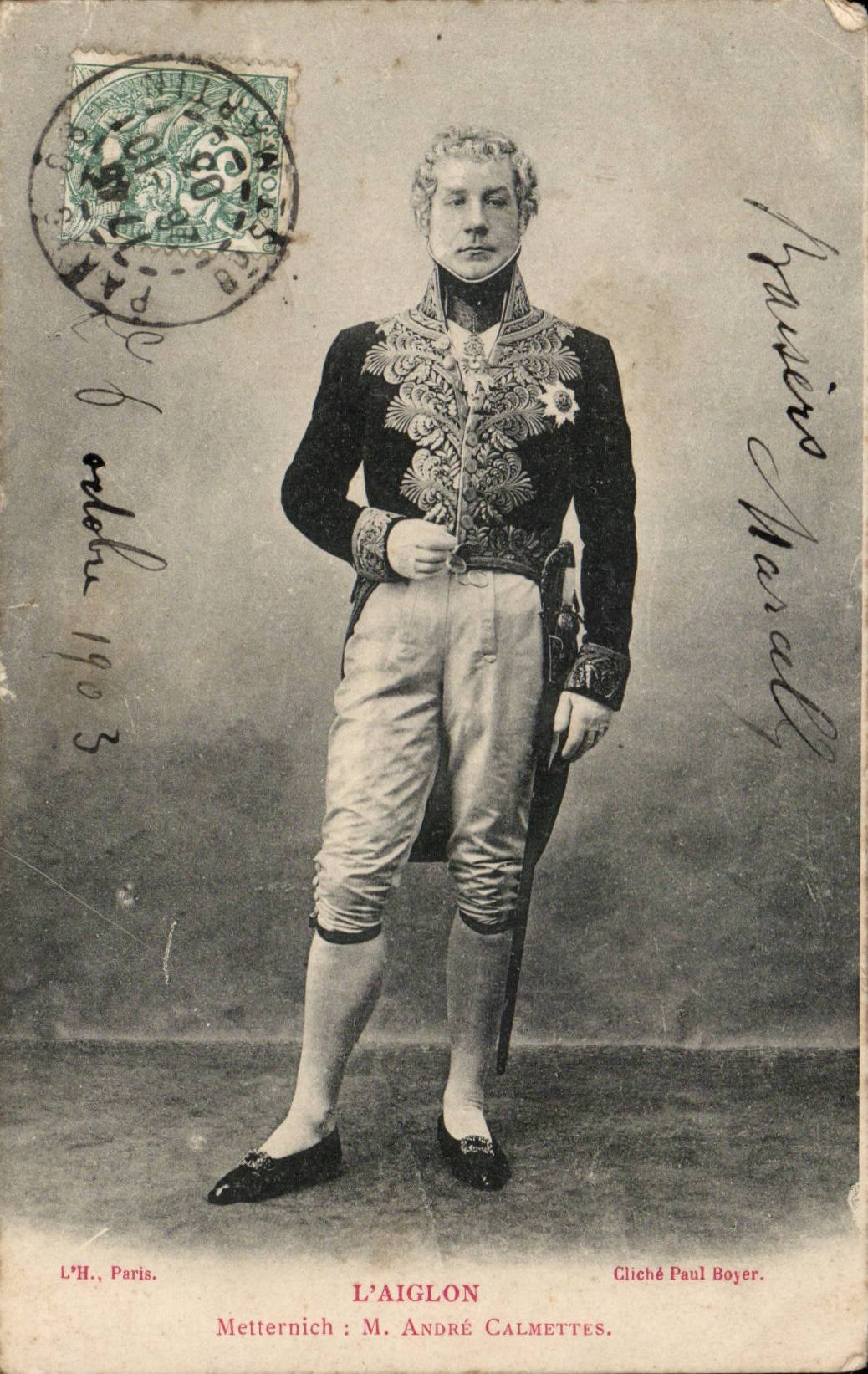 Spectacle - Theater - Paris - the Eaglet - Mettermich Mr Andre Calmettes - Costume - Gilbert Piercy - CPA