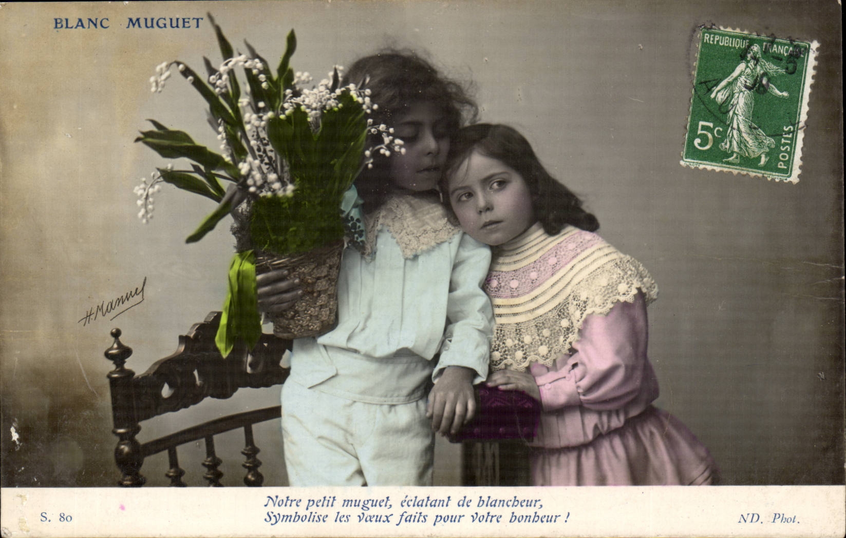 Weisse Lilie der CPA Phantasie-Phantasie-Kinder des Tales