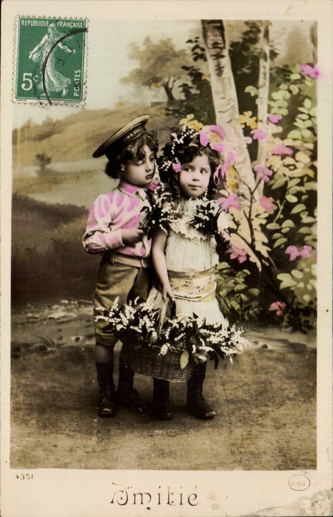 CPA Phantasie-Phantasie-Freundschaft-Kinder