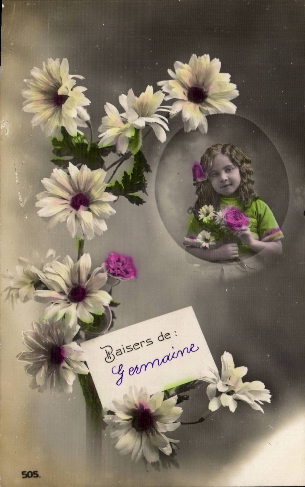 CPA Phantasie-Phantasie-Kusse des Germaine-Kindes